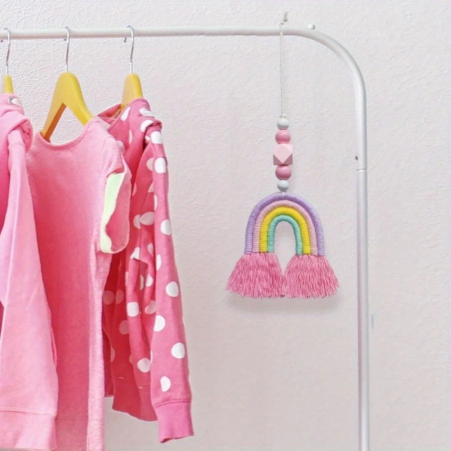 Art And Craft For Nursery - Tęczowe dzwonki wietrzne, tkane miniaturowe wiszące
