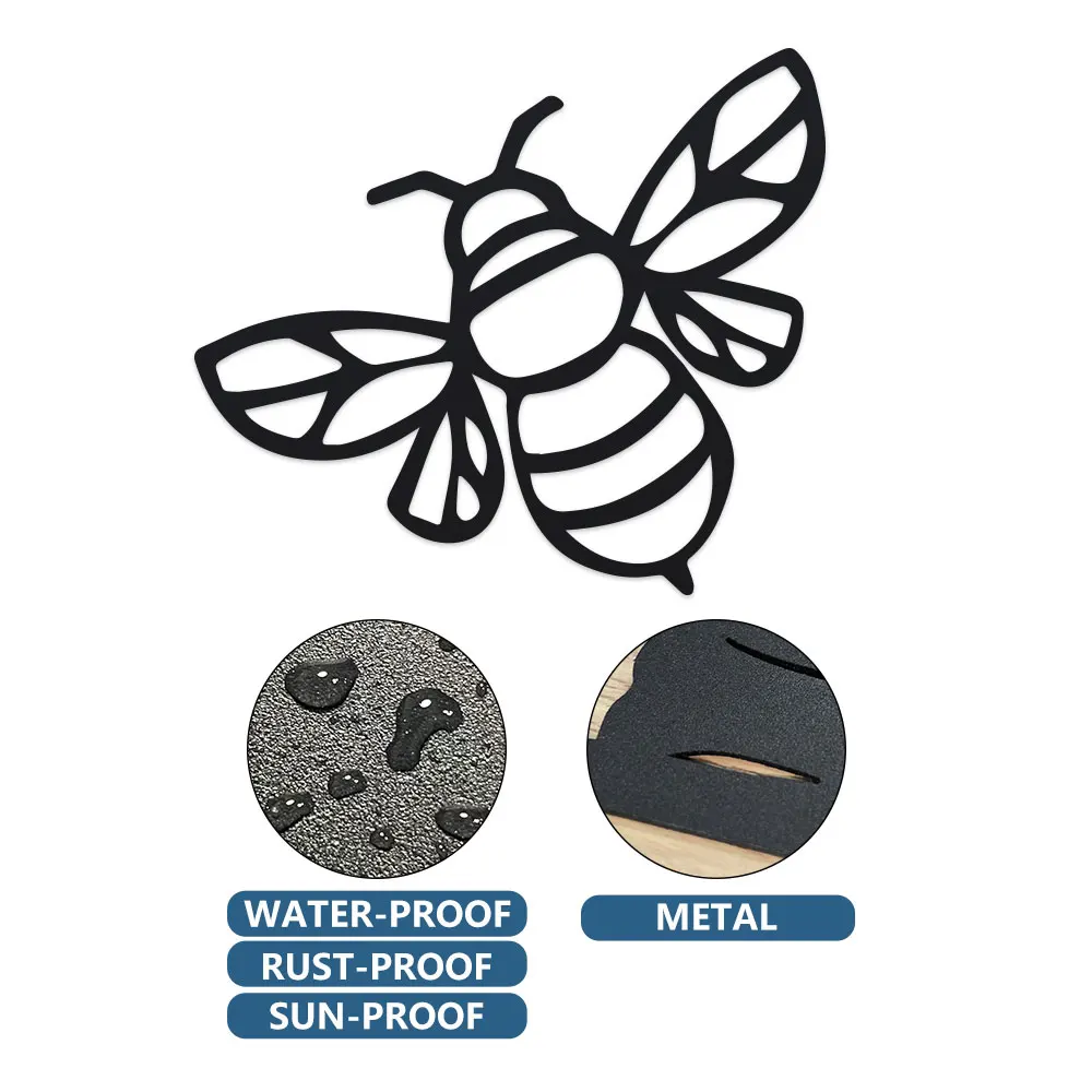 Art And Craft For Nursery - Czarujący Znak Pszczelarni - Metalowa Dekoracja