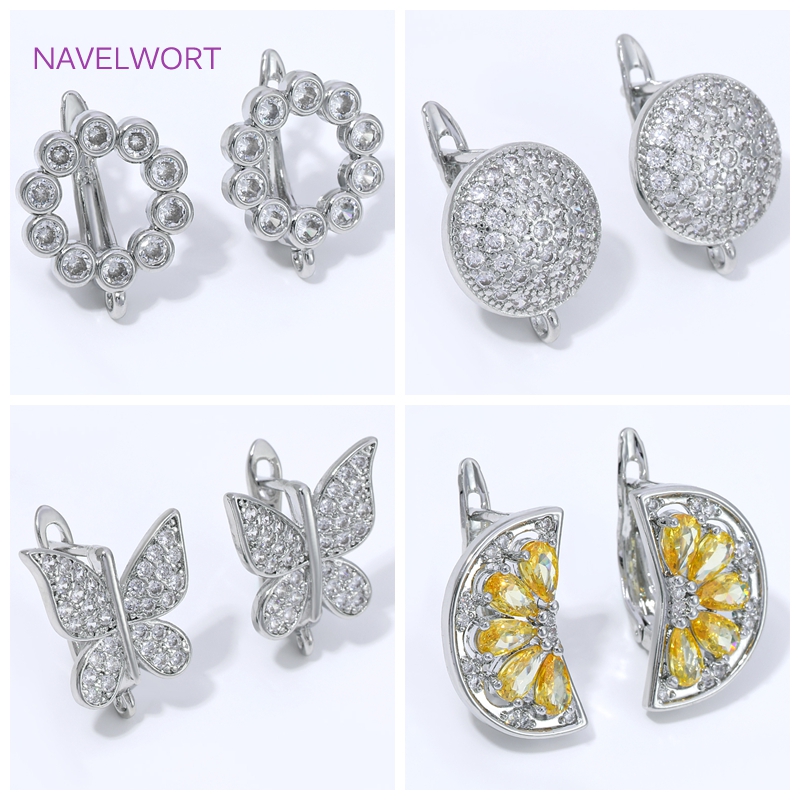 Art Craft Accessories - Pozłacane 18-karatowym złotem kolczyki w kształcie
