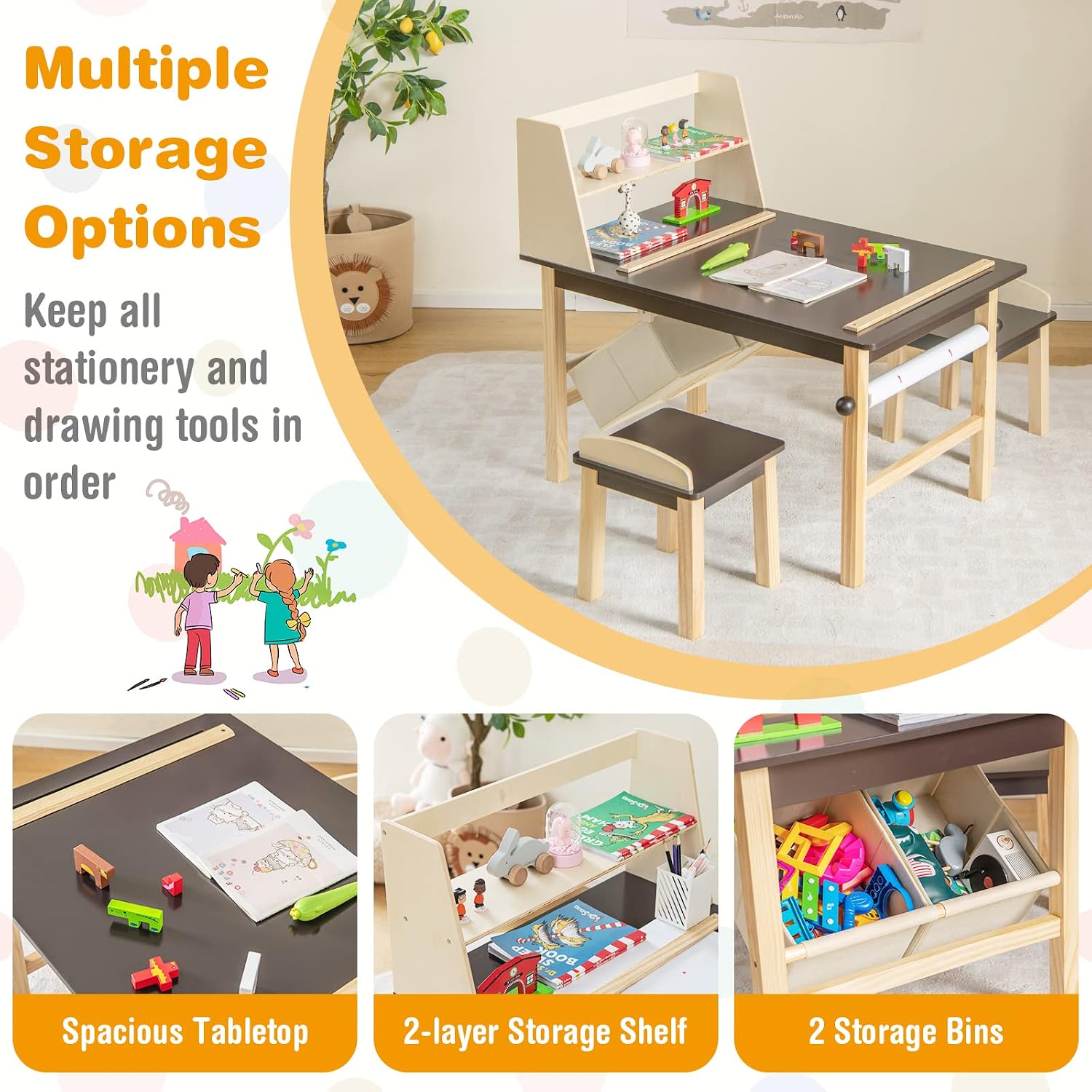 Drewniany stolik i krzesła dla – Art Craft 2 Year Olds recenzja i cena