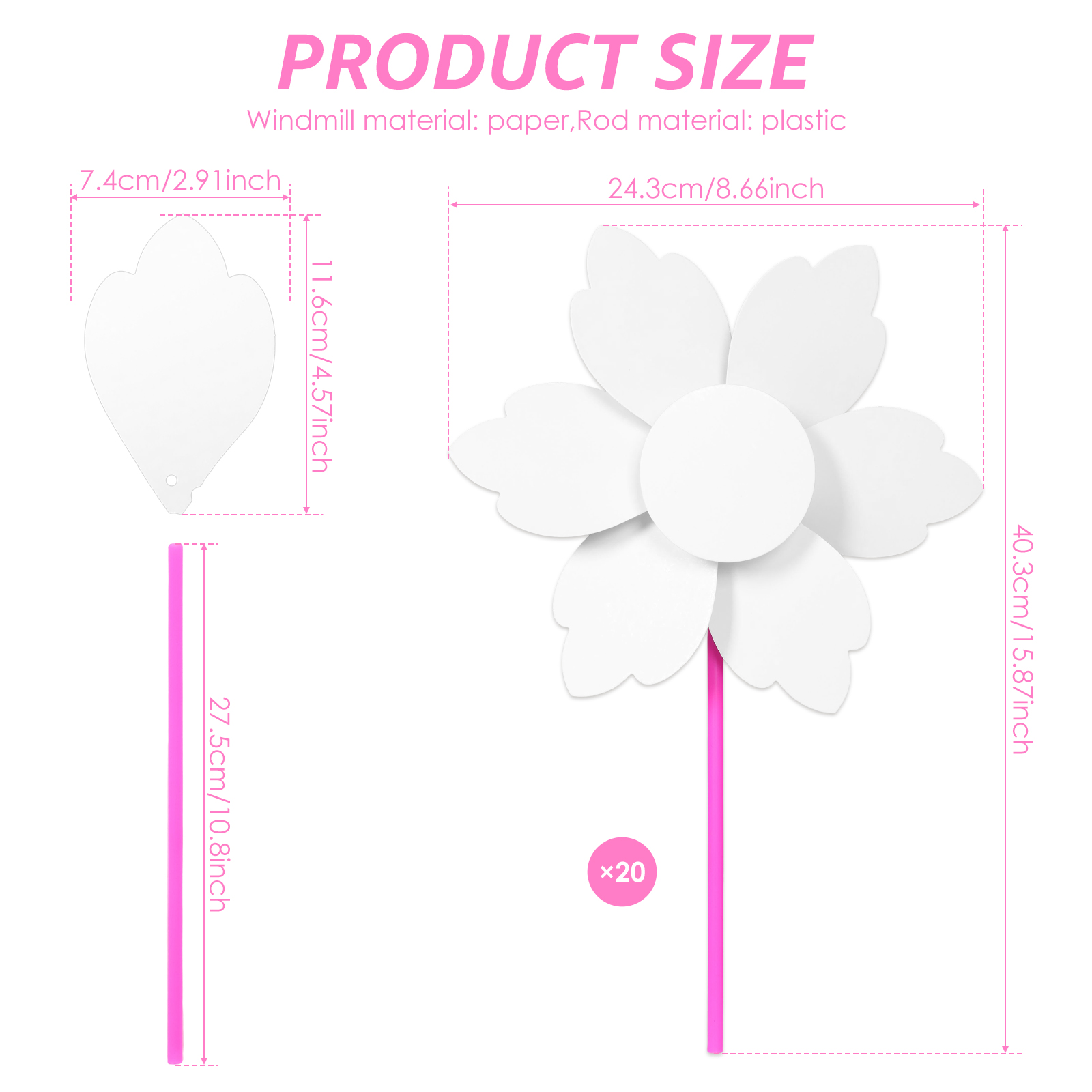 20/100 szt. DIY Wiatraczki do  – Art Craft Store recenzja i cena