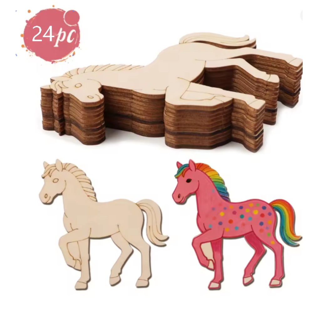24 szt. Niedokończone drewnian – Art Craft Horse recenzja i cena