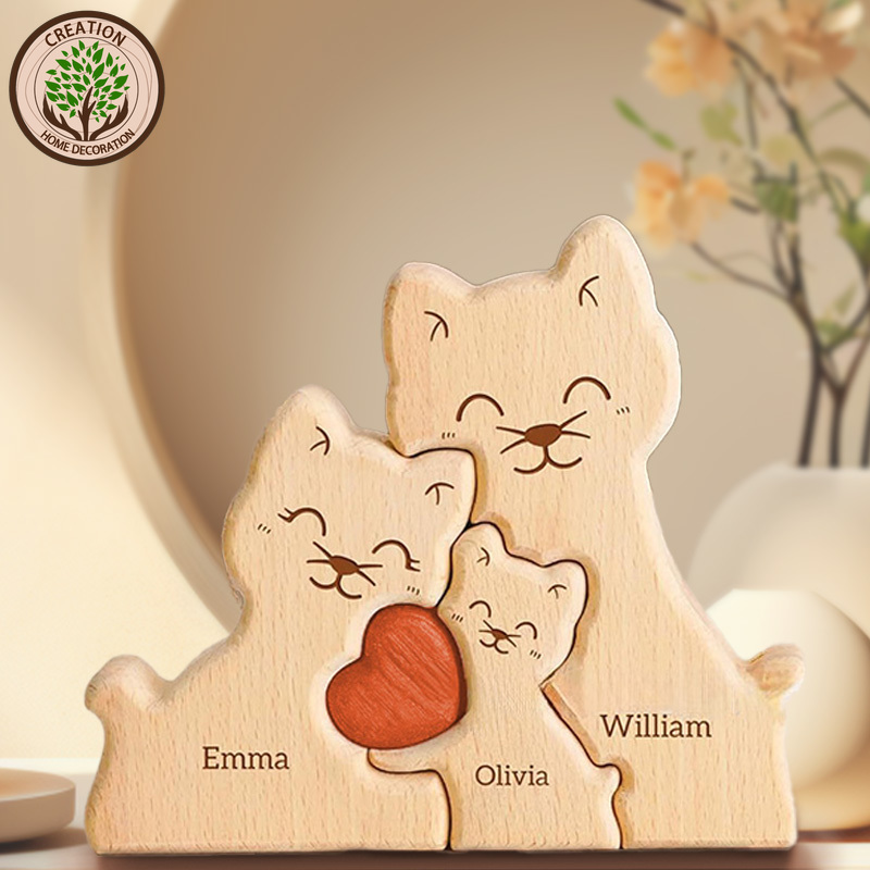 Drewniane Puzzle z Kotem, Ręcz – Art Craft 2 Year Olds recenzja i cena